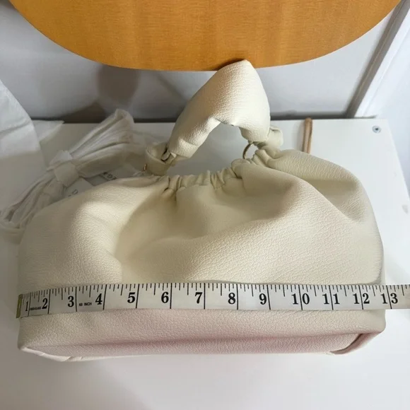 Anthropologie - Mali + Lili Nala Scrunched Faux Leather Bag Ivory Crossbody NWT - Picture 13 of 13